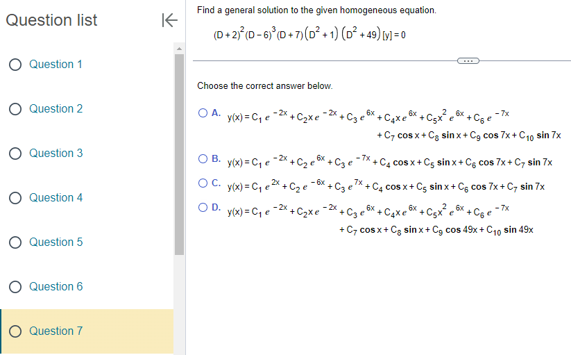 Find a general solution to the given equation.