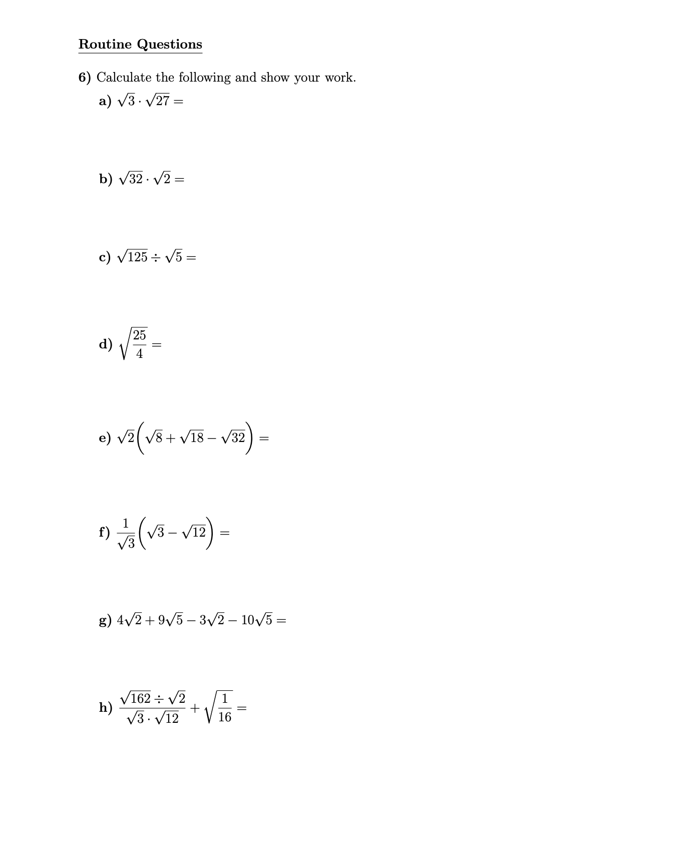 Homework 9 Name: Show all work. You should.r