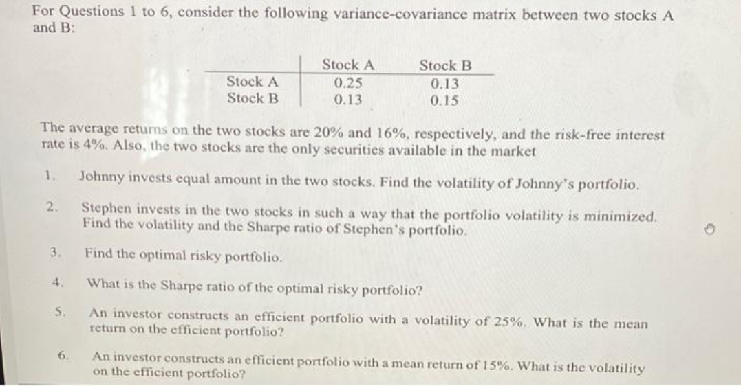 QUESTION 5 AND 6 PLEASE, DO NOT SOLVE QUESTION. 1