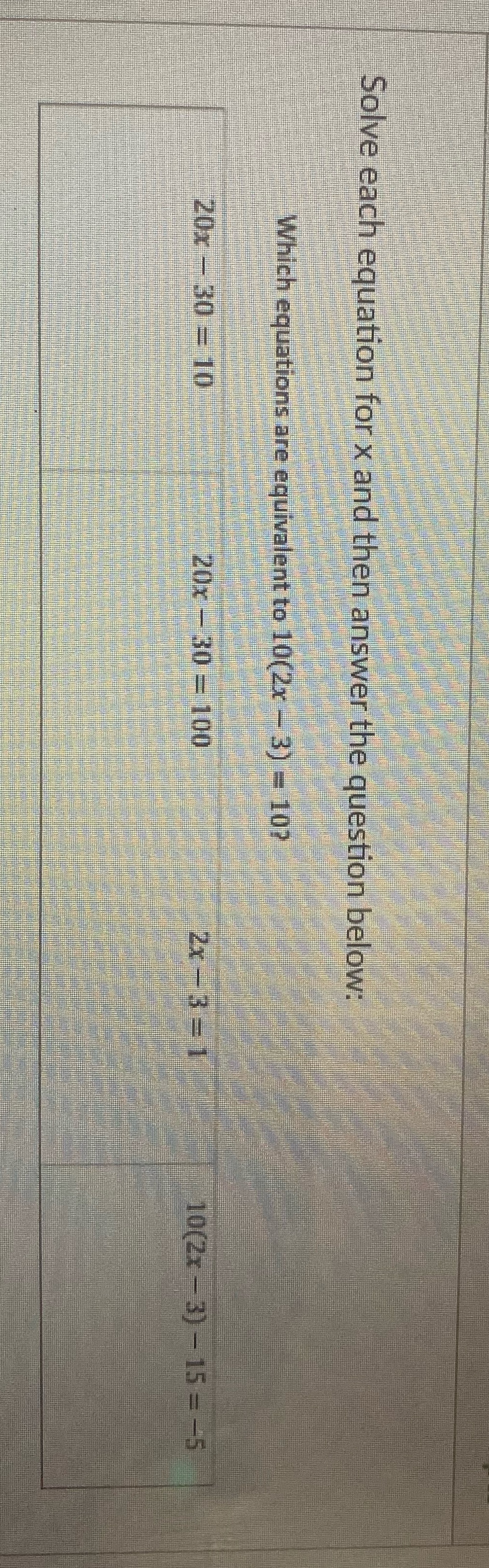Plz select the equations that are equivalent to