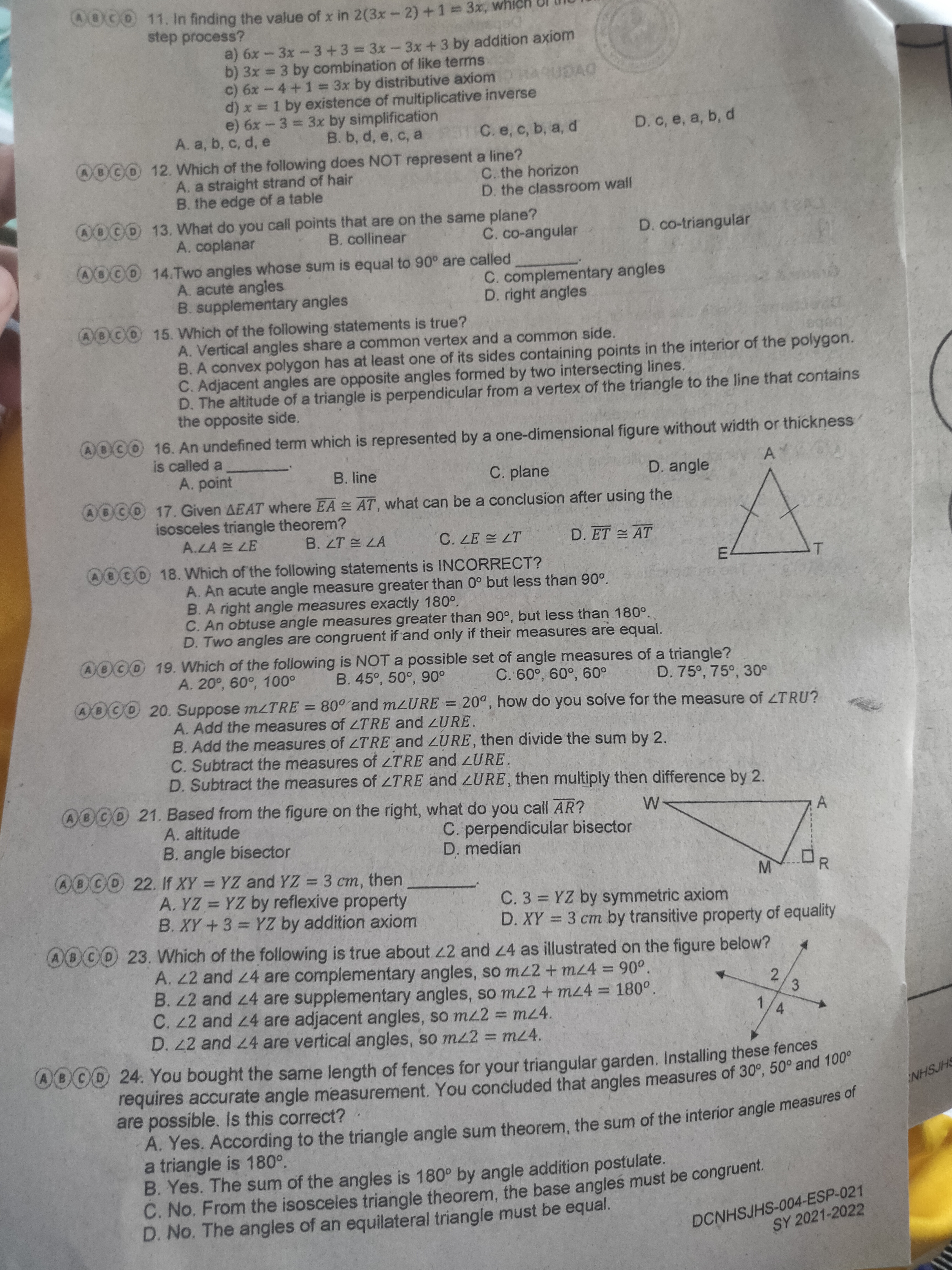 S.Y. 2021-2022 FIRST NAME M.I. LAST NAME am
