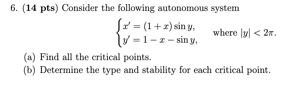 Answer please thanks 6. (14 pts) Consider the