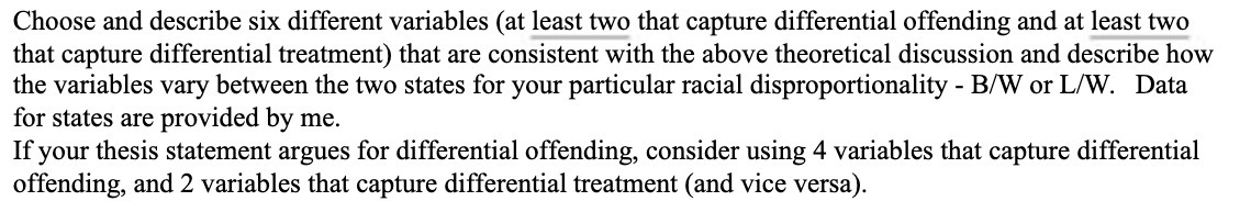 Choose and describe six different variables (at