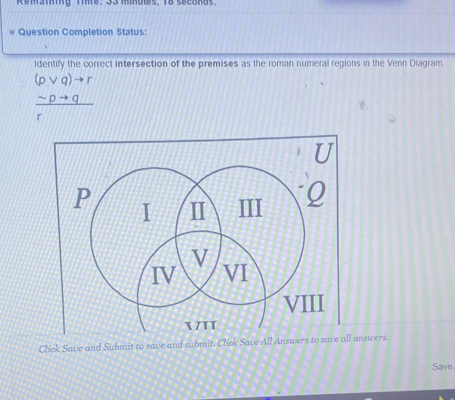 3. What is the answer? R is VII and U is VIII