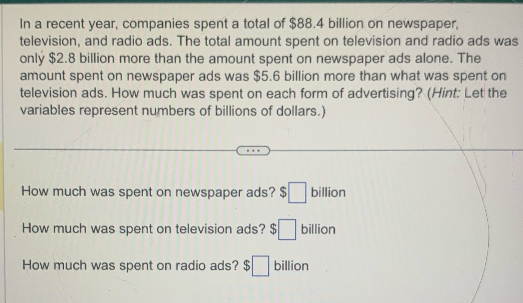 In a recent year, companies spent a total of