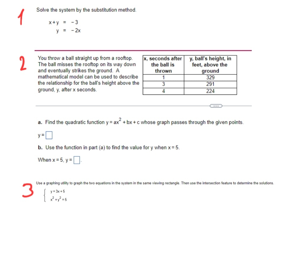 College Algebra Solve the system by the
