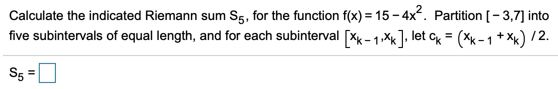 How do you get each subinterval in this question?