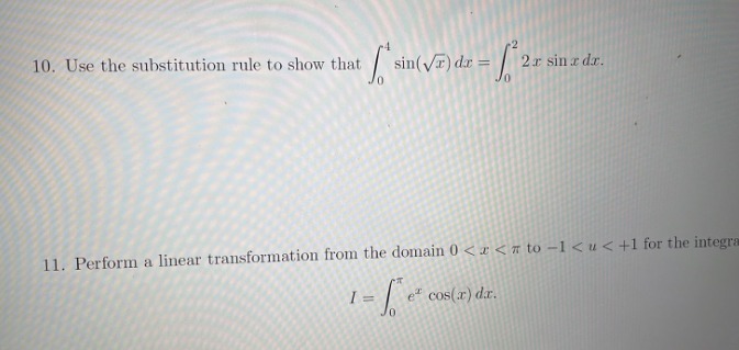 10. Use the substitution rule to show that
