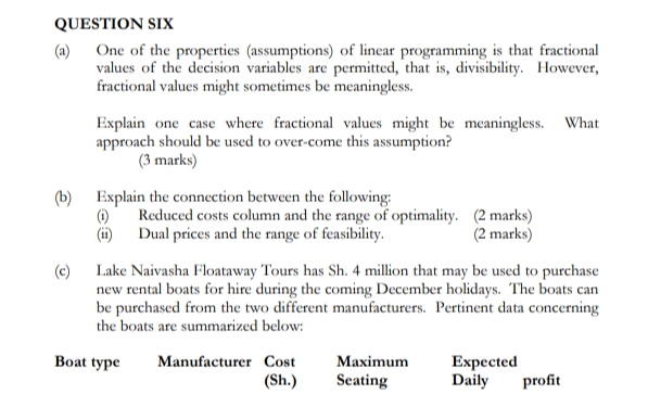 c4 Kindly Answer QUESTION SIX (a) One of the