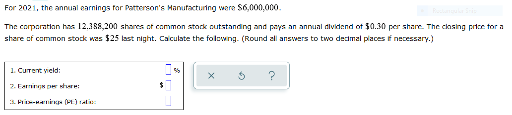 For 2021. the annual earnings for