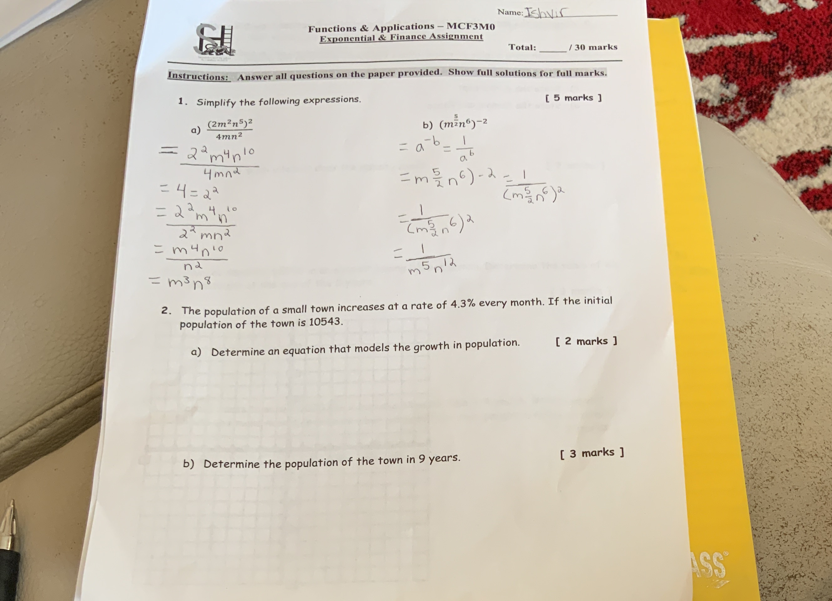 Name: IshVIC Functions & Applications - MCF3MO