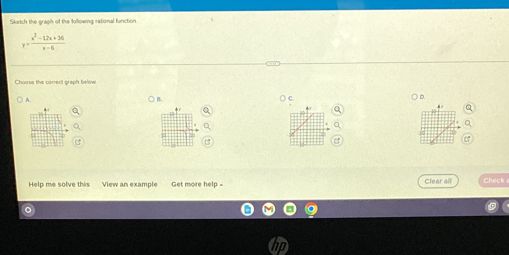 Sketch the graph of the following rational