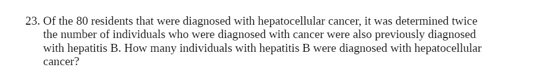 23. Of the 80 residents that were diagnosed with
