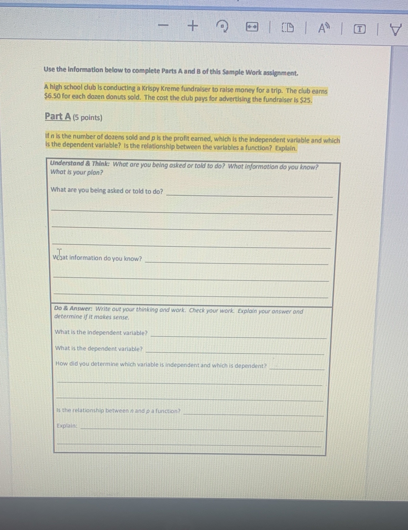 Grading Rubric:Part A Understand & ThinkRestates