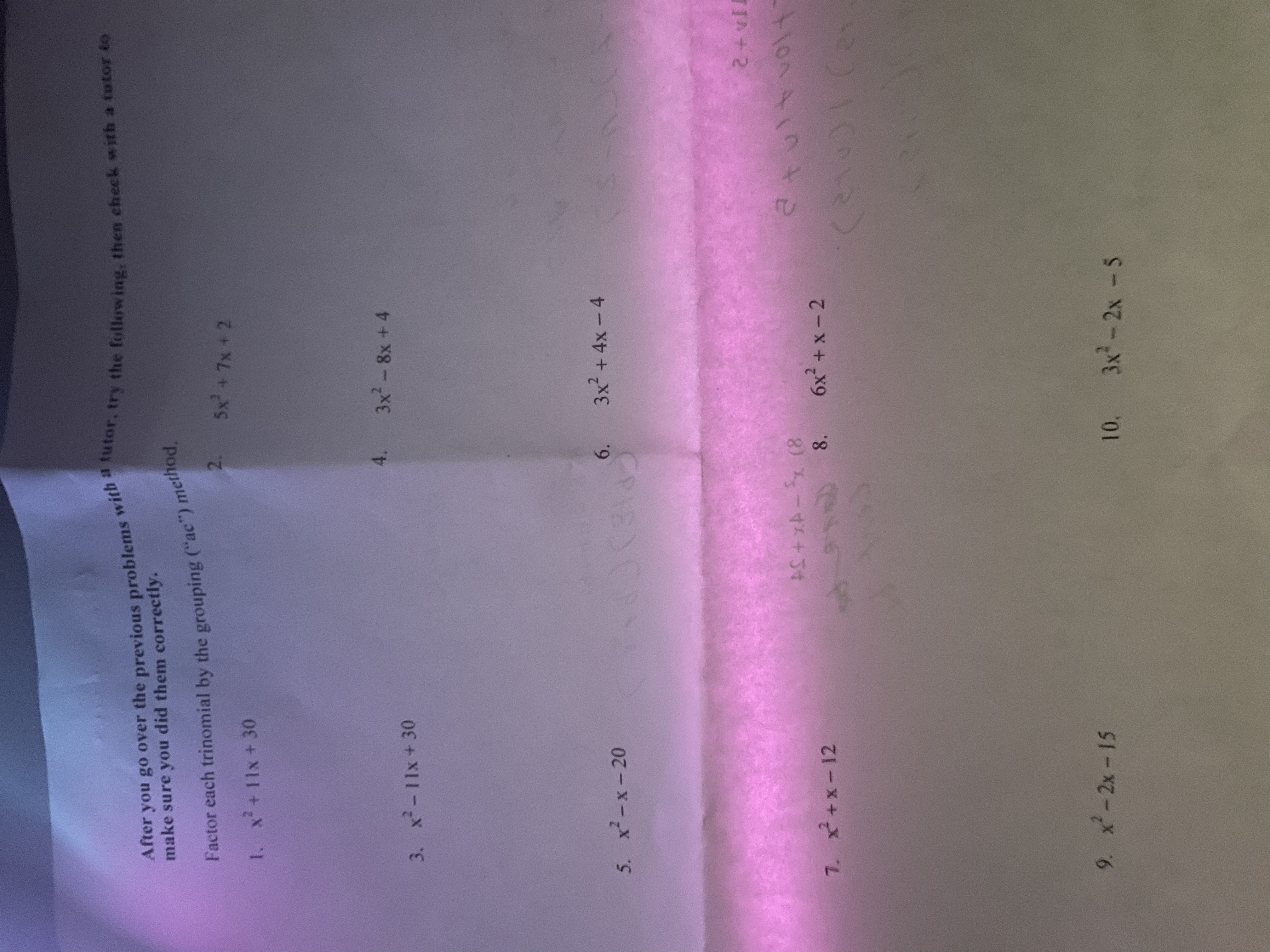 After you go over the previous problems with,