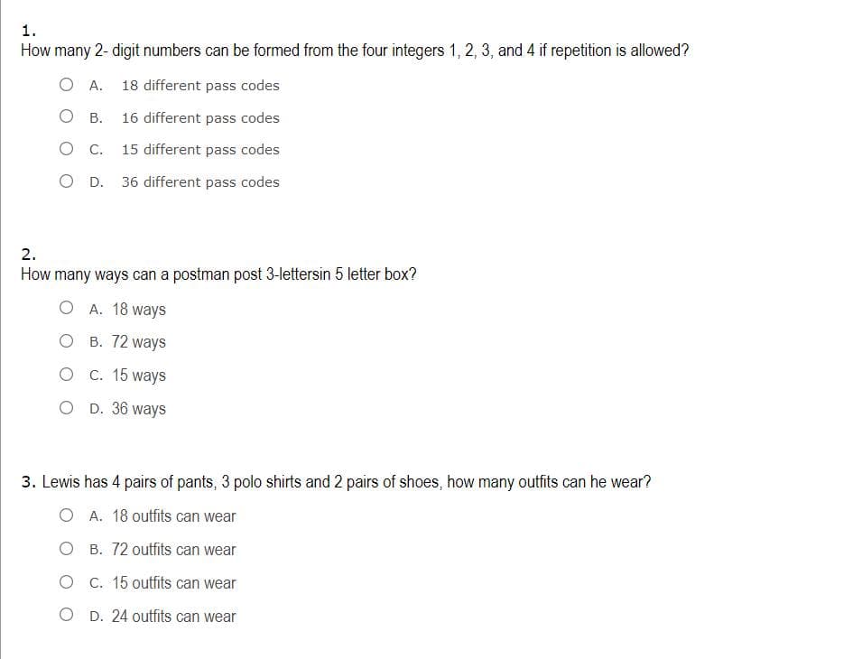 answer with minimal soluiion is fine 1. How many