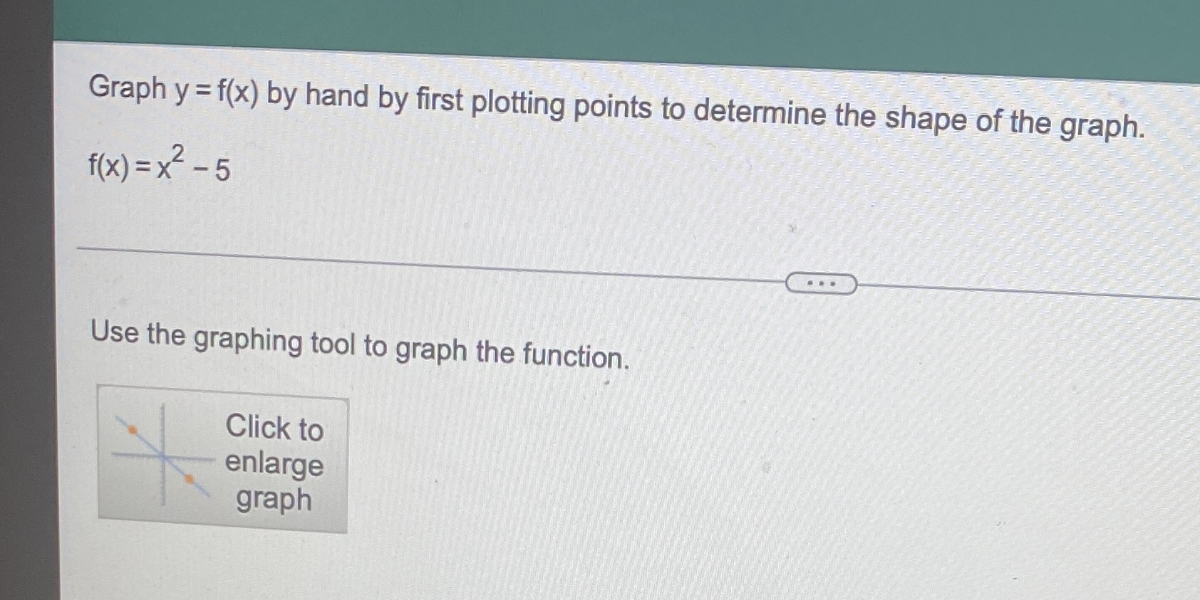 Graph y = f(x) by hand by first plotting points