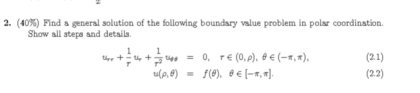 1F 2. (40%) Find a general solution of the