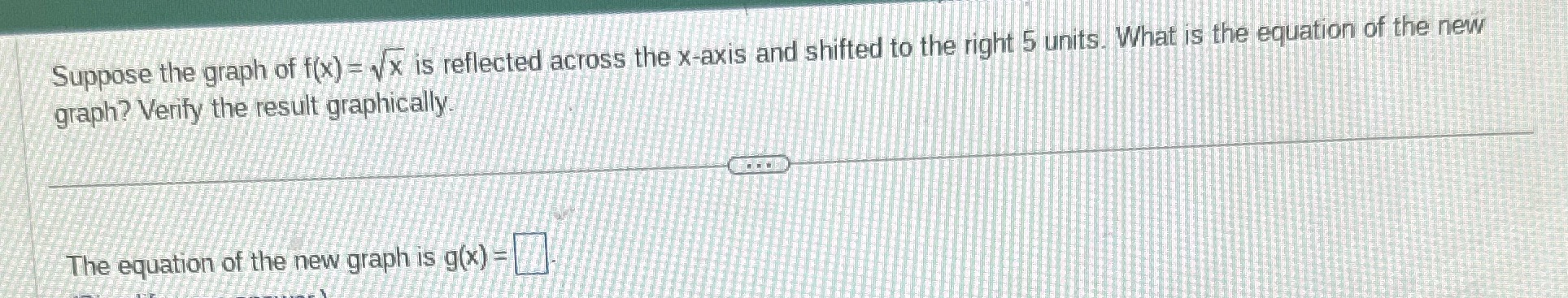 Suppose the graph of f(x) = vx is reflected