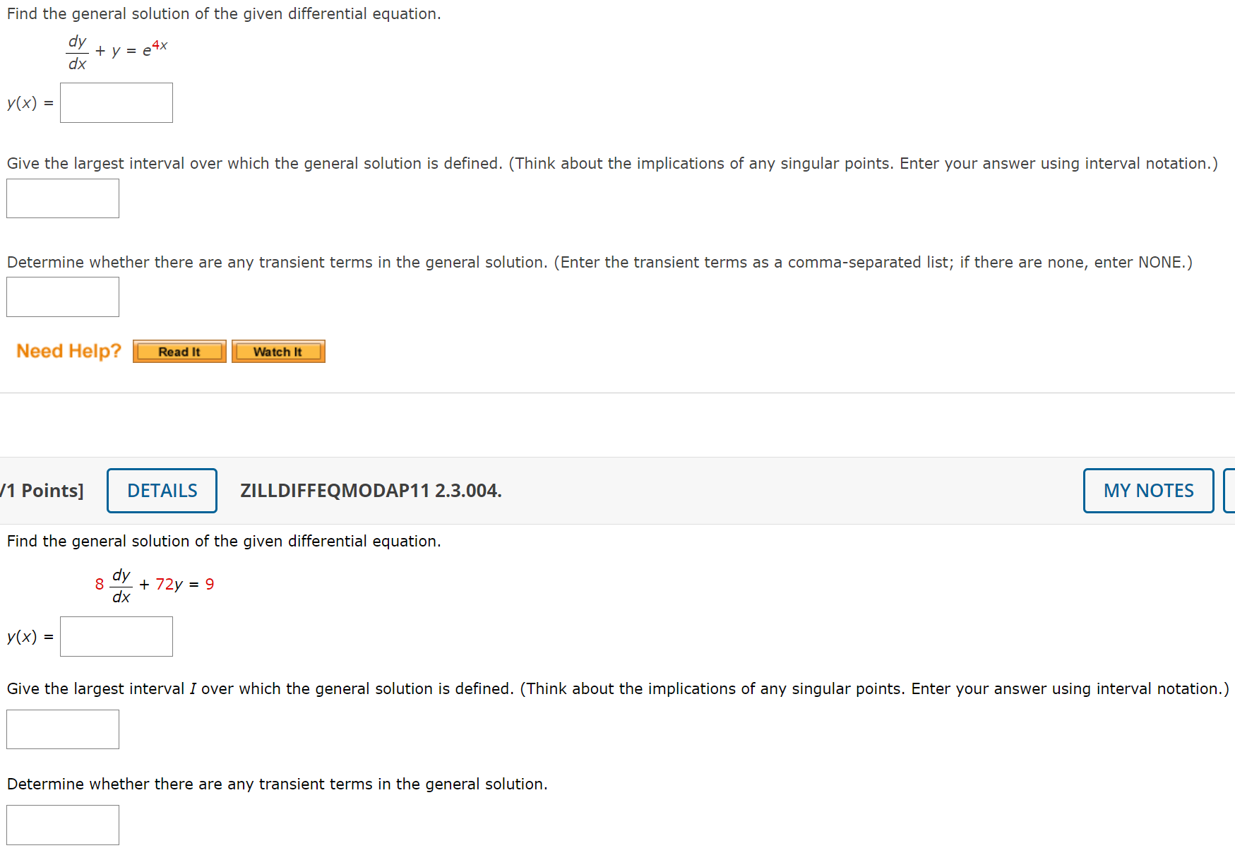 Find the general solution of the given
