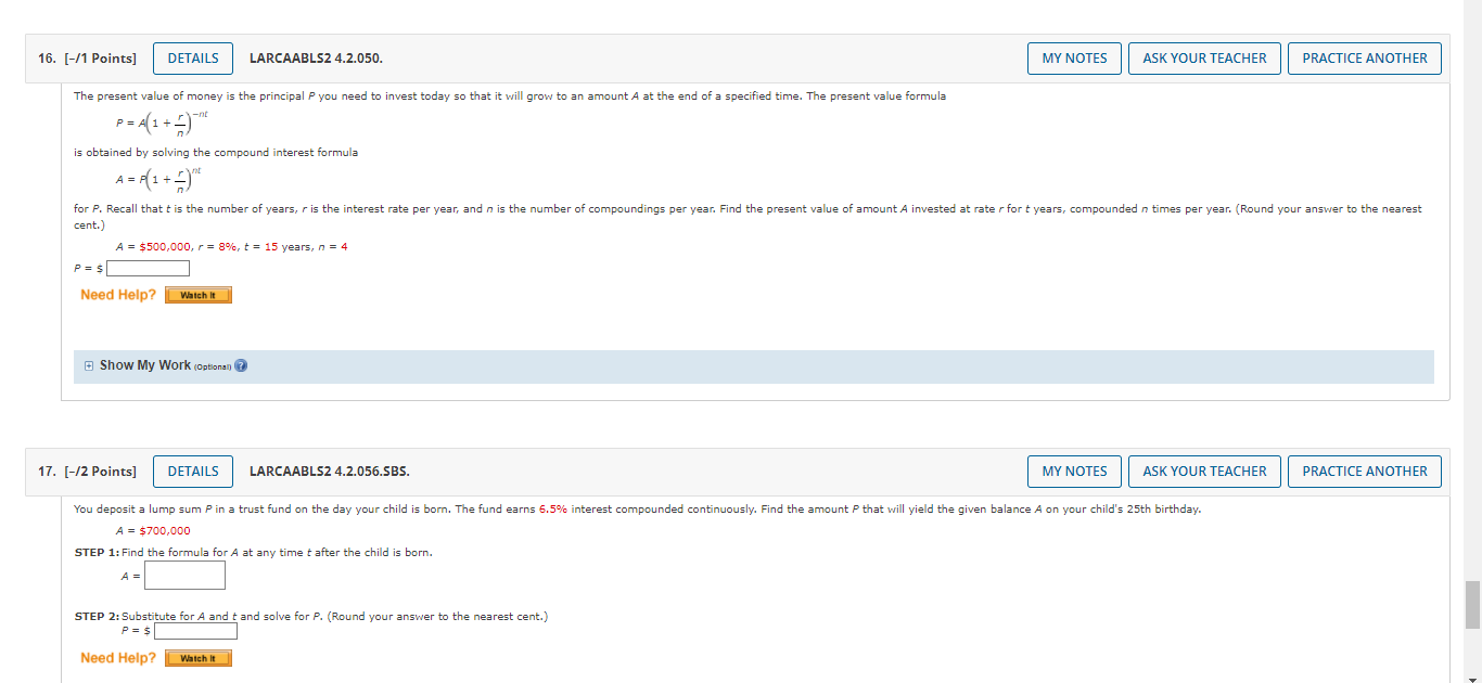 16. [-/1 Points] DETAILS LARCAABLS2 4.2.050. MY