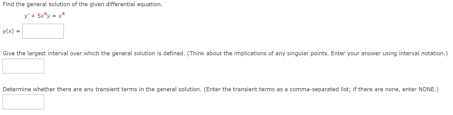 Find the general solution of the given
