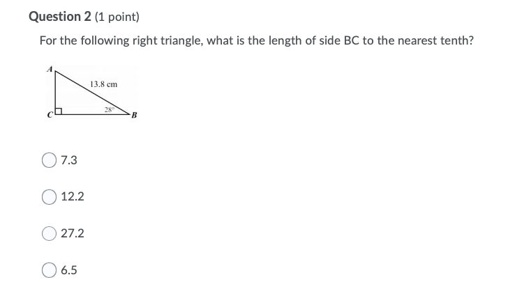 Question 1 {1 point] J Saved If an acute angle 9