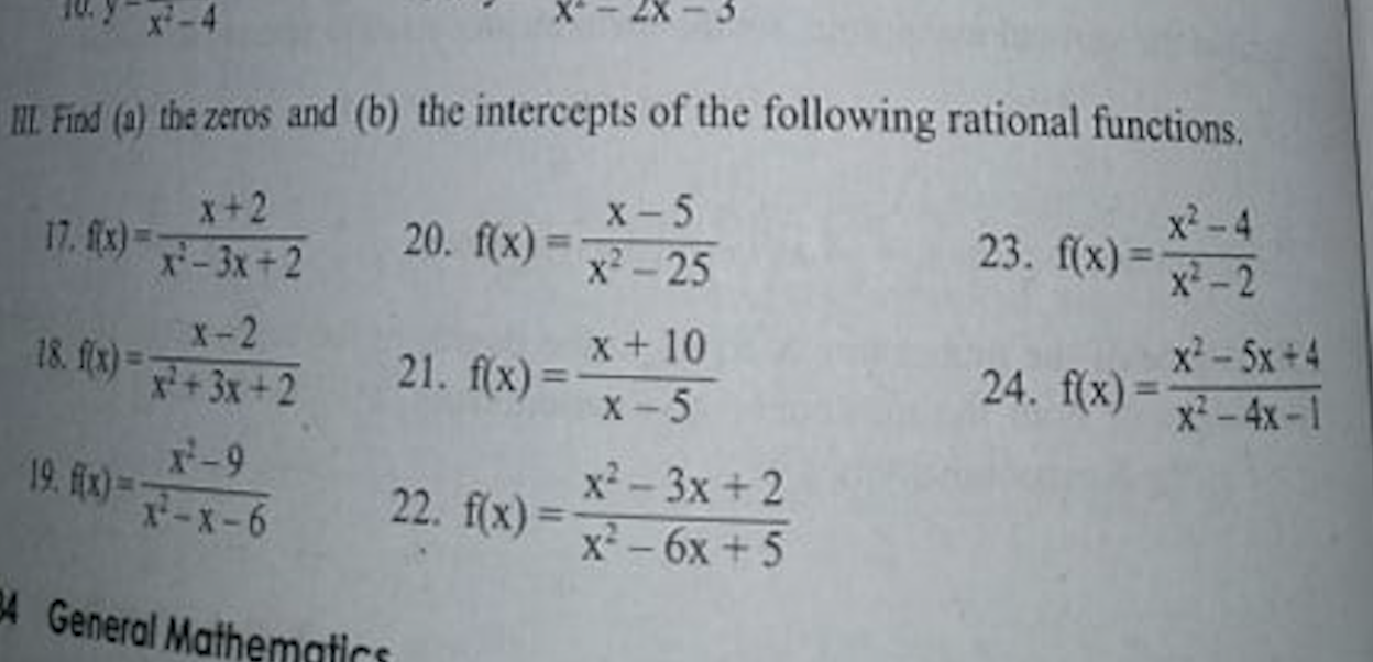 Find (a) the zeroes and (b) the intercepts of the