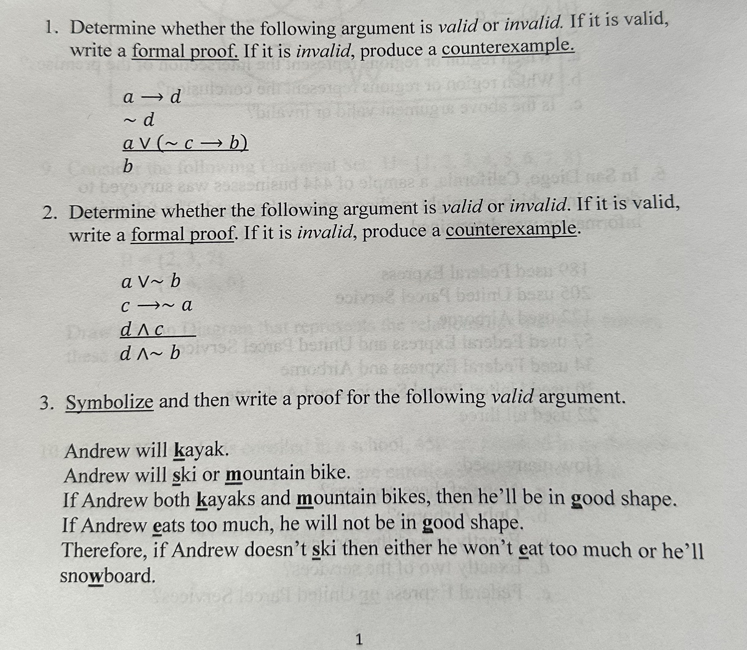 Please answer 1-3 1. Determine whether the