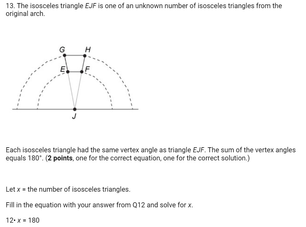 13. The isosceles triangle EJF is one of an