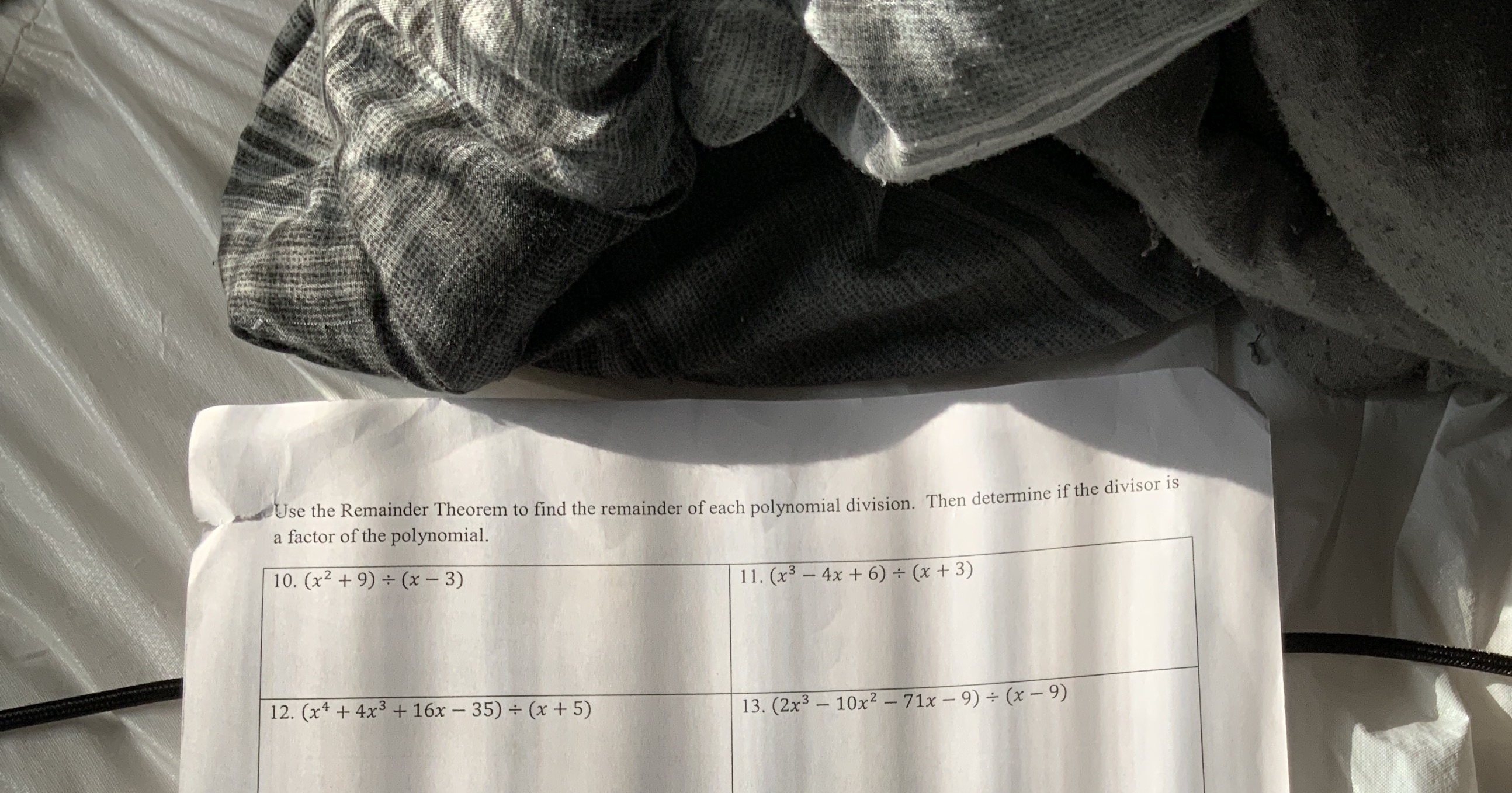 Please help with number 10 if you can do through