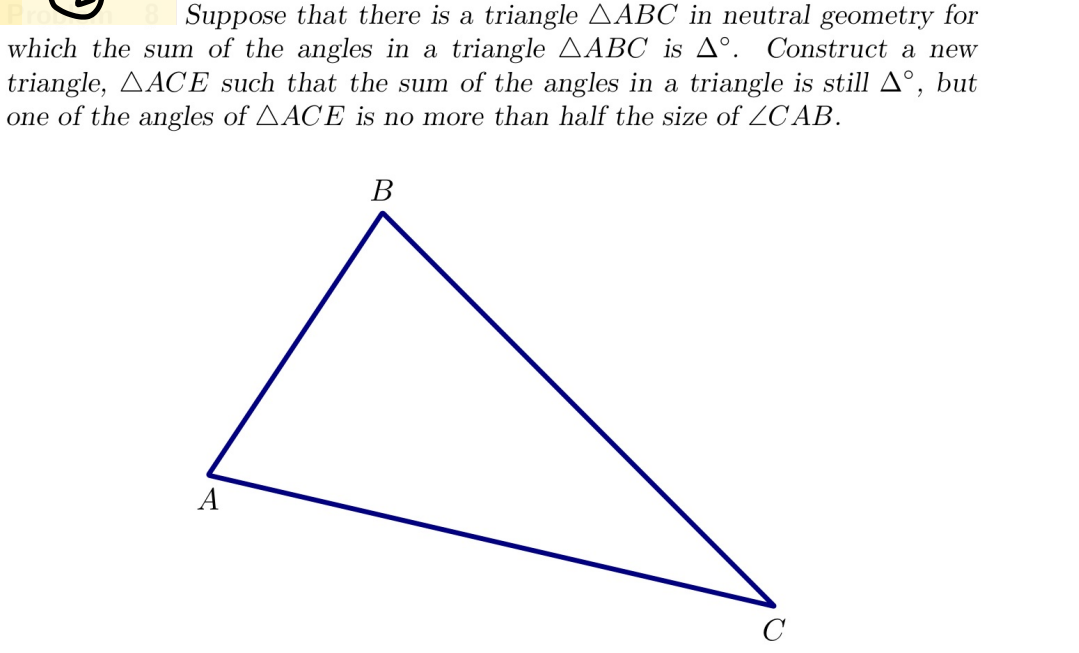 '3 Suppose that there is a triangle AABC in