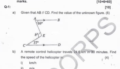 i am struck marks. [10*6=60] Q-1: [10] a) Given