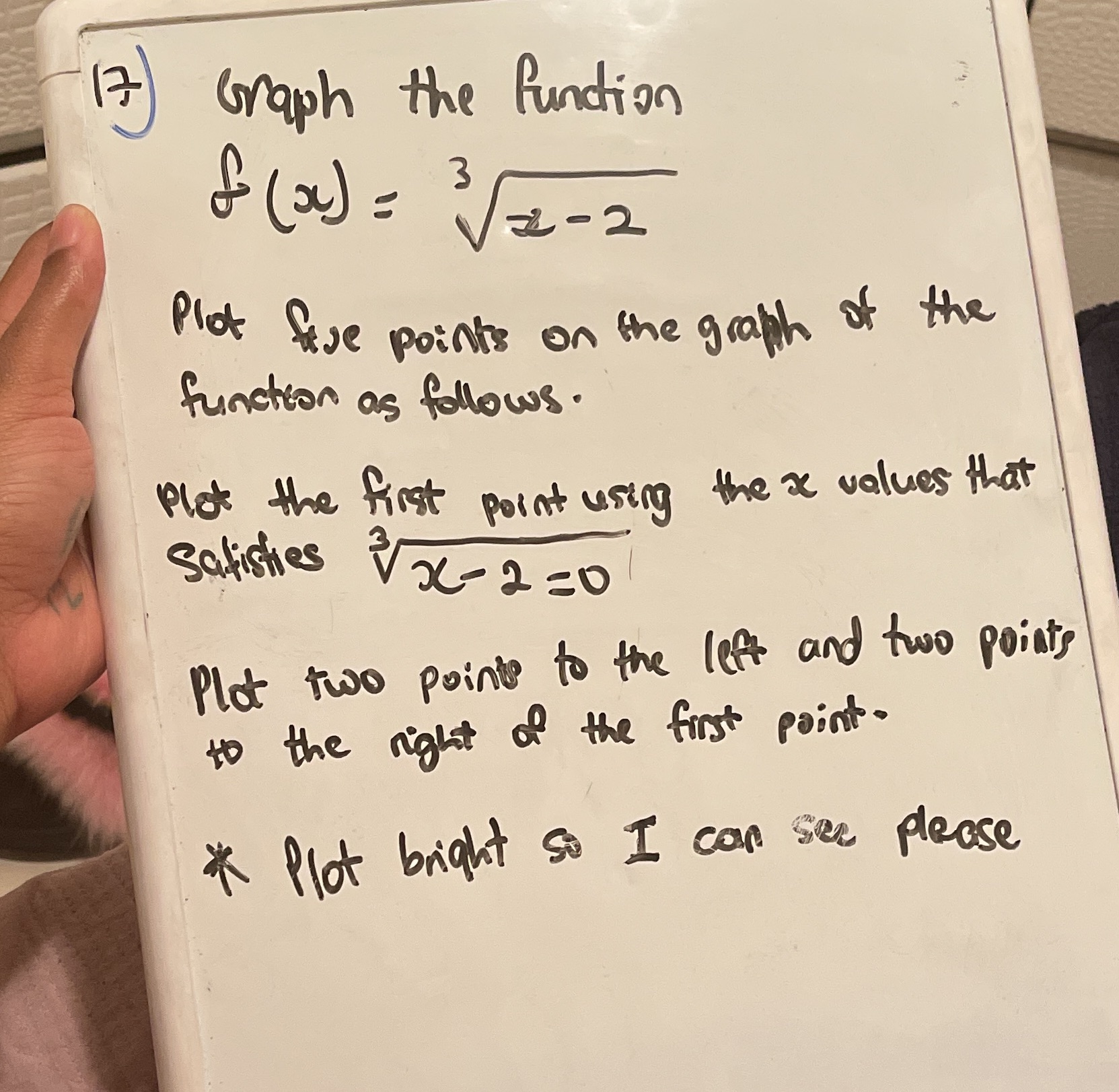17 Graph the Function f ( ou) = 3 2 - 2 Plot five