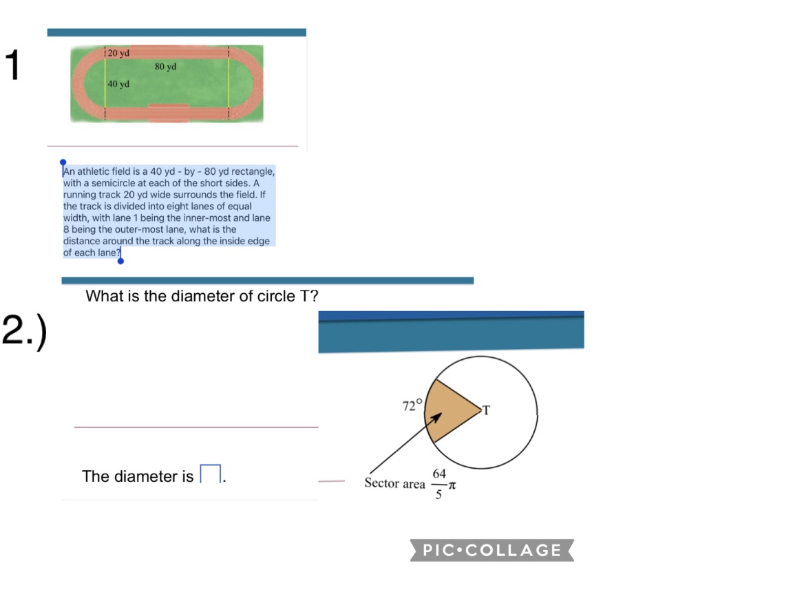 1 20 yd 80 yd 40 yd An athletic field is a 40 yd