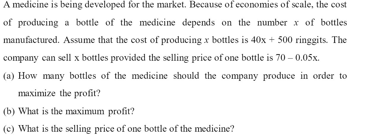 A medicine is being developed for the market.