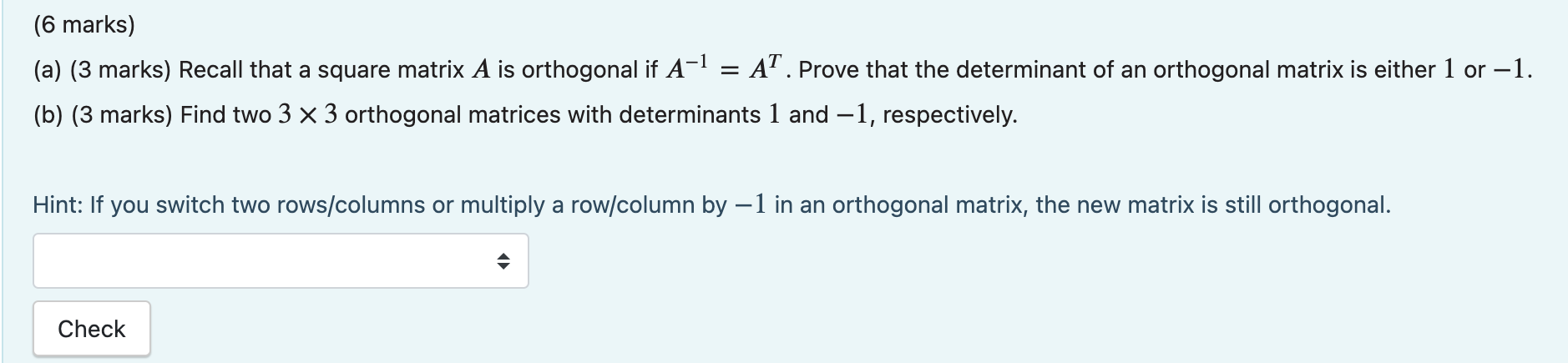(6 marks) (a) (3 marks) Recall that a square