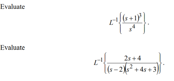 Inverse Laplace Transform \f
