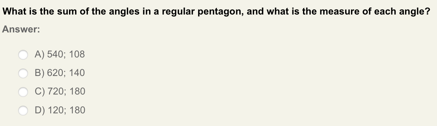 What is the sum of the angles in a regular