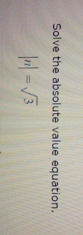 solve the absolute value \f