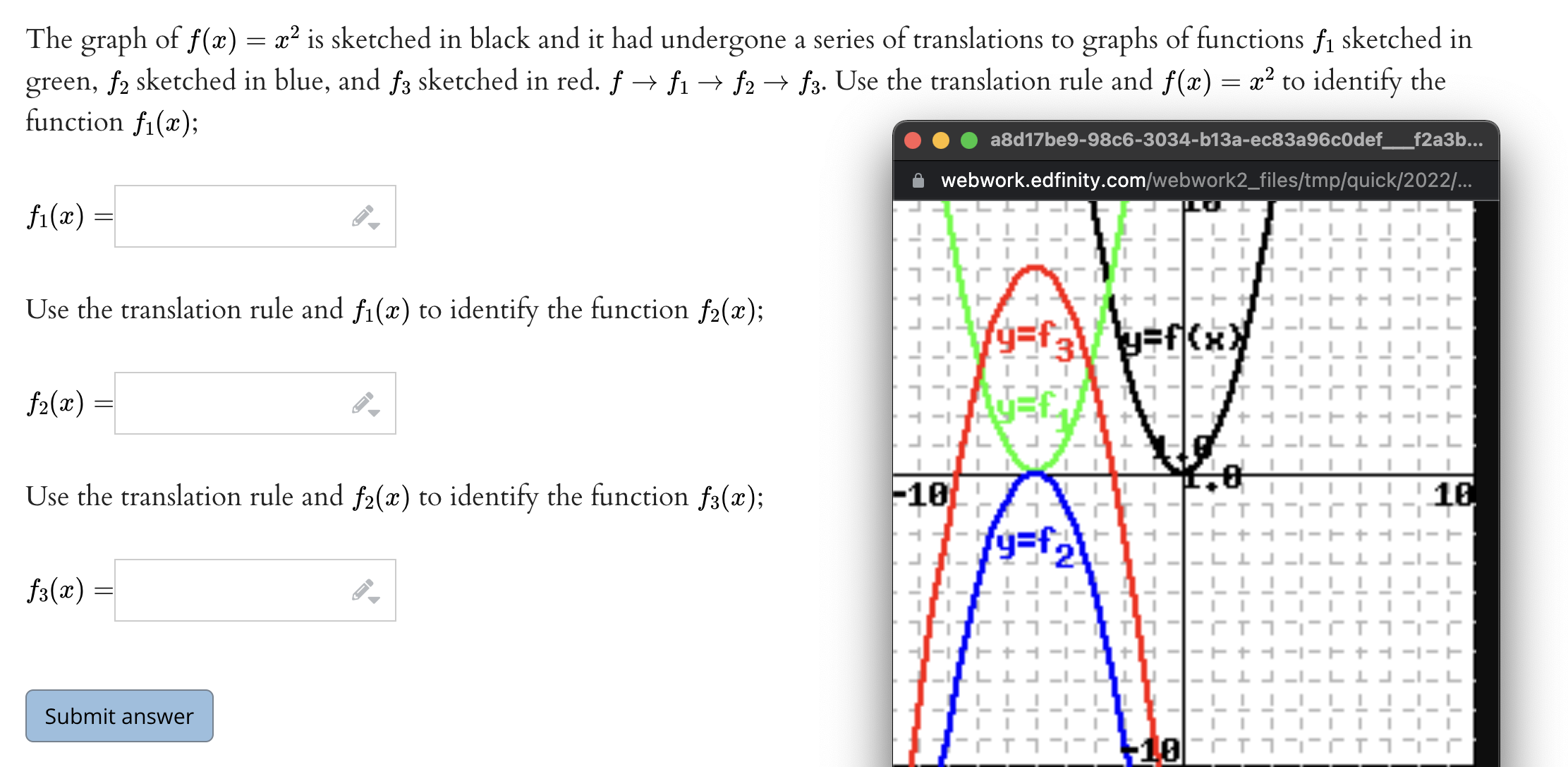 Function Transformation The graph of f (ac) = 3:2