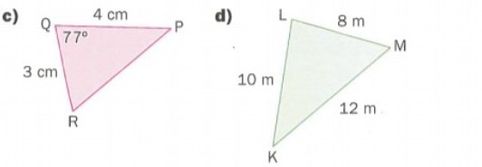 c) 4 cm Q d) P 8 m 770 M 3 cm 10 m 12 m R K