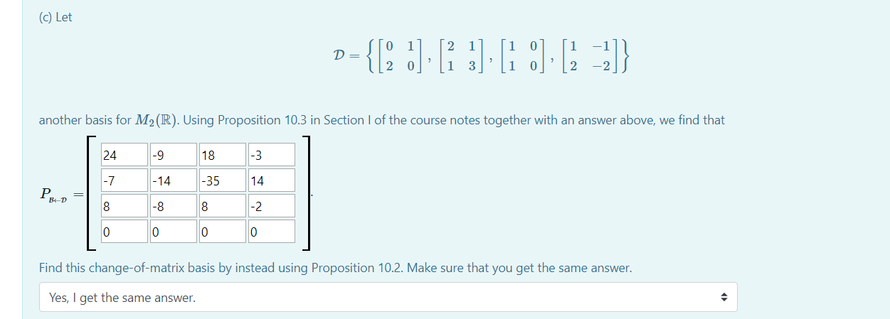 (G) Let 01 20 21 13 10 10 H H H another basis for