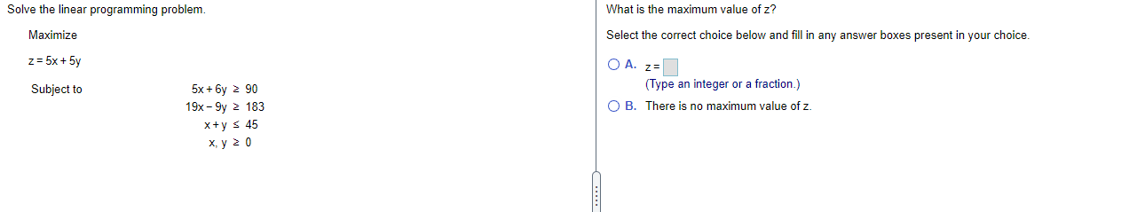 Solve the linear programming problem. What is the