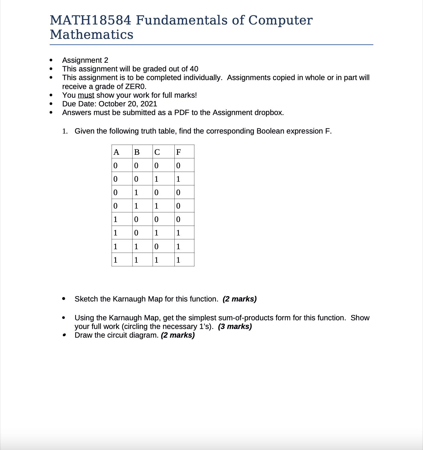 MATH18584 Fundamentals of Computer Mathematics