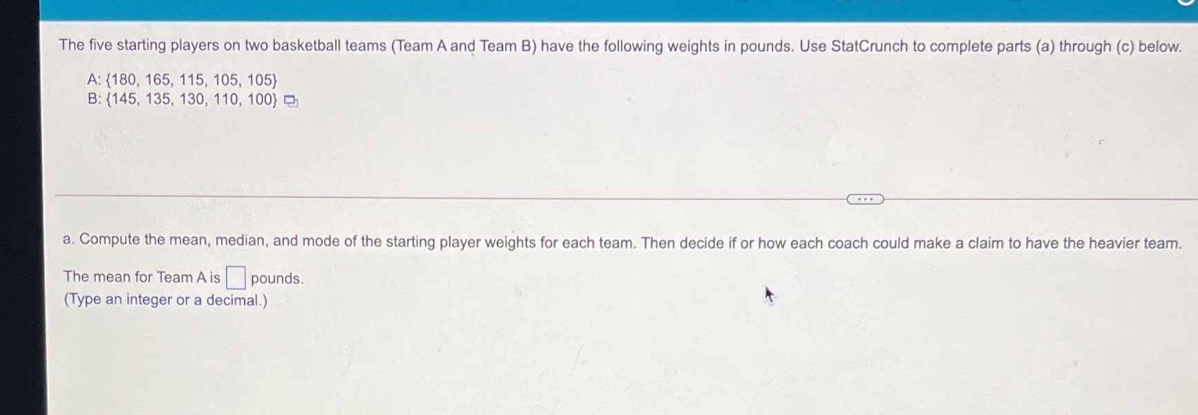 The ve starting players on two basketball teams