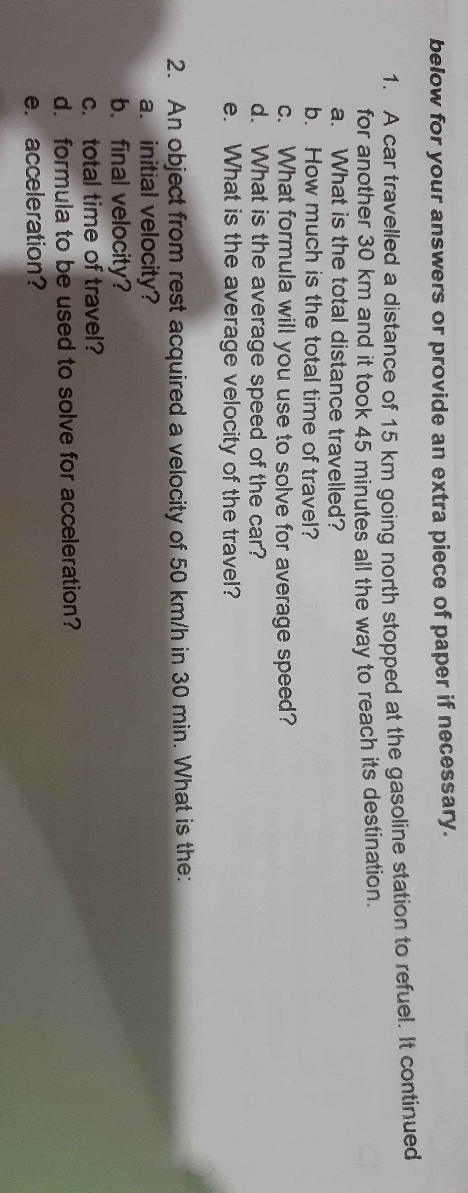 below for your answers or provide an extra piece