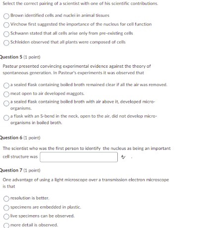 Select the correct pairing of a scientist with