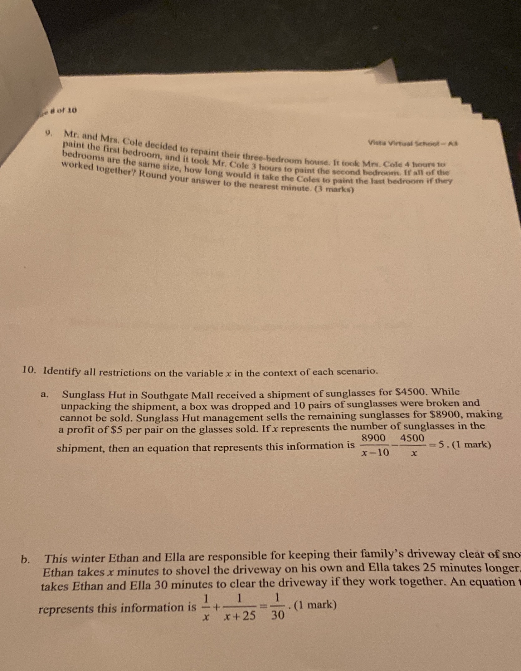 He B of 10 Vista Virtual School - All Mr. and