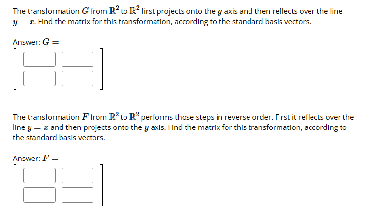 Find the standard matrix for the linear